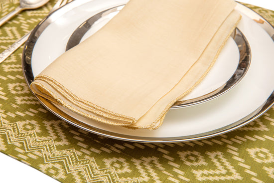 Patola placemats and cream mul chanderi napkins