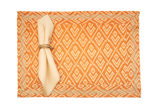 Patola placemats and cream mul chanderi napkins
