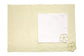 Striped linen placemats and white linen napkins with floral embroidery.