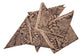 Black linen printed dinner napkin with delicate embroidery.