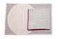 Striped linen placemats  with striped linen napkins.