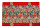 Runner with multicolor circle embroidery.