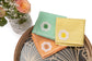 Cocktail napkins with  appliqued  embroidery.