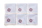 Blue and white striped linen embroidered cocktail napkins