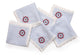 Blue and white striped linen embroidered cocktail napkins