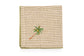 Striped linen cocktail napkins with  embroidery.