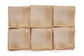Natural linen cocktail napkins with delicate  gold embroidery.