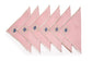 Pink linen cocktail napkins with embroidered evil eye.