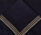 Navy blue linen silver embroidered  cocktail napkin.
