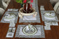 White linen embroidered coaster.