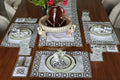 White linen embroidered runner