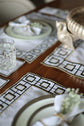 White linen embroidered runner