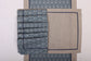 Blue linen peacock print runner with flange.