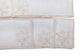 Powder blue linen silver maple leaf embroidered cocktail napkin.
