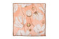 Peach linen white floral printed cocktail napkin.