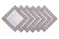 White linen embroidered cocktail napkin.
