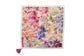 Multicolour floral printed linen cocktail napkin.