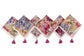 Multicolour floral printed linen cocktail napkin.