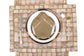 Olive green linen printed placemats with olive green linen napkin.