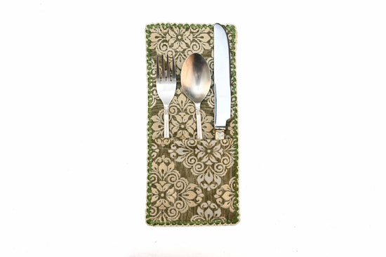 Printed cutlery holders.