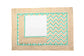 White linen placemats and napkins with  chevron print all over.
