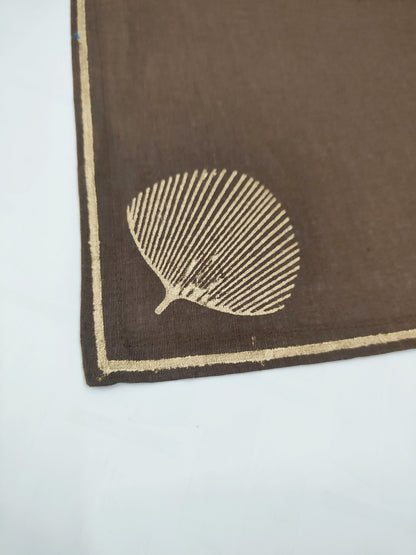 Gold  printed linen cocktail napkins. [available in 2 colours]