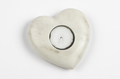 Heart Shaped Marble Candle Holder
