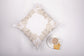 White Linen Cushion Cover With Wreath Embroidery