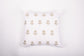 White Linen Cushion Cover With Sequinned Flowers And Leaves