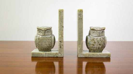 White Book Ends With Owls