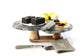 Double Platter Grey Marble Cake Stand