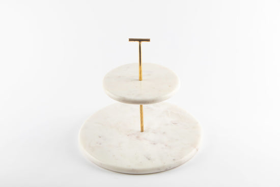 Two Tier Marble Cake Stand